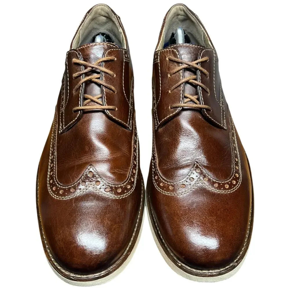 BOSTONIAN Men's 13 Wingtip Oxford Brown Leather Derby Dress Shoes Comfort